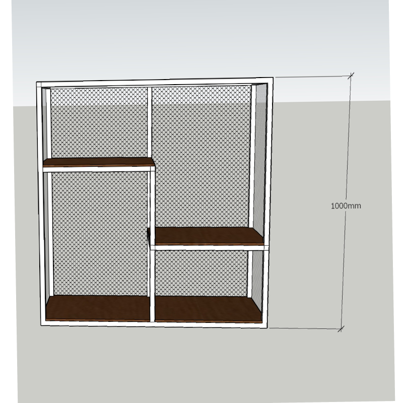Katzenbalkon mit zwei ebenen